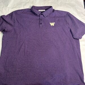 Tommy Bahama University of Washington Huskies Polo Golf Shirt Purple Stretch XXL